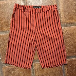 Lioness Red and Black Striped Women's Bermudas